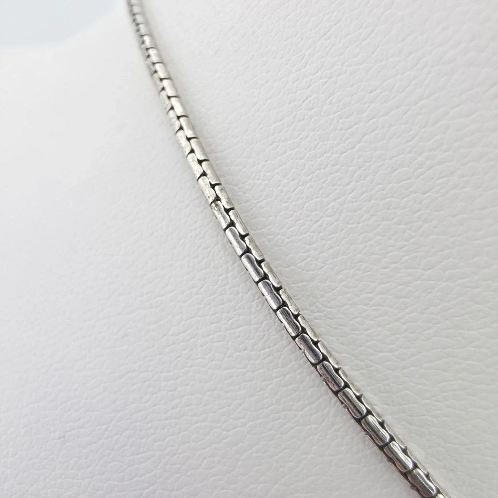 BRIGHTON 'Twinkle Loop' Necklace Swirl Openwork Round Box Chain Silver Plate 32